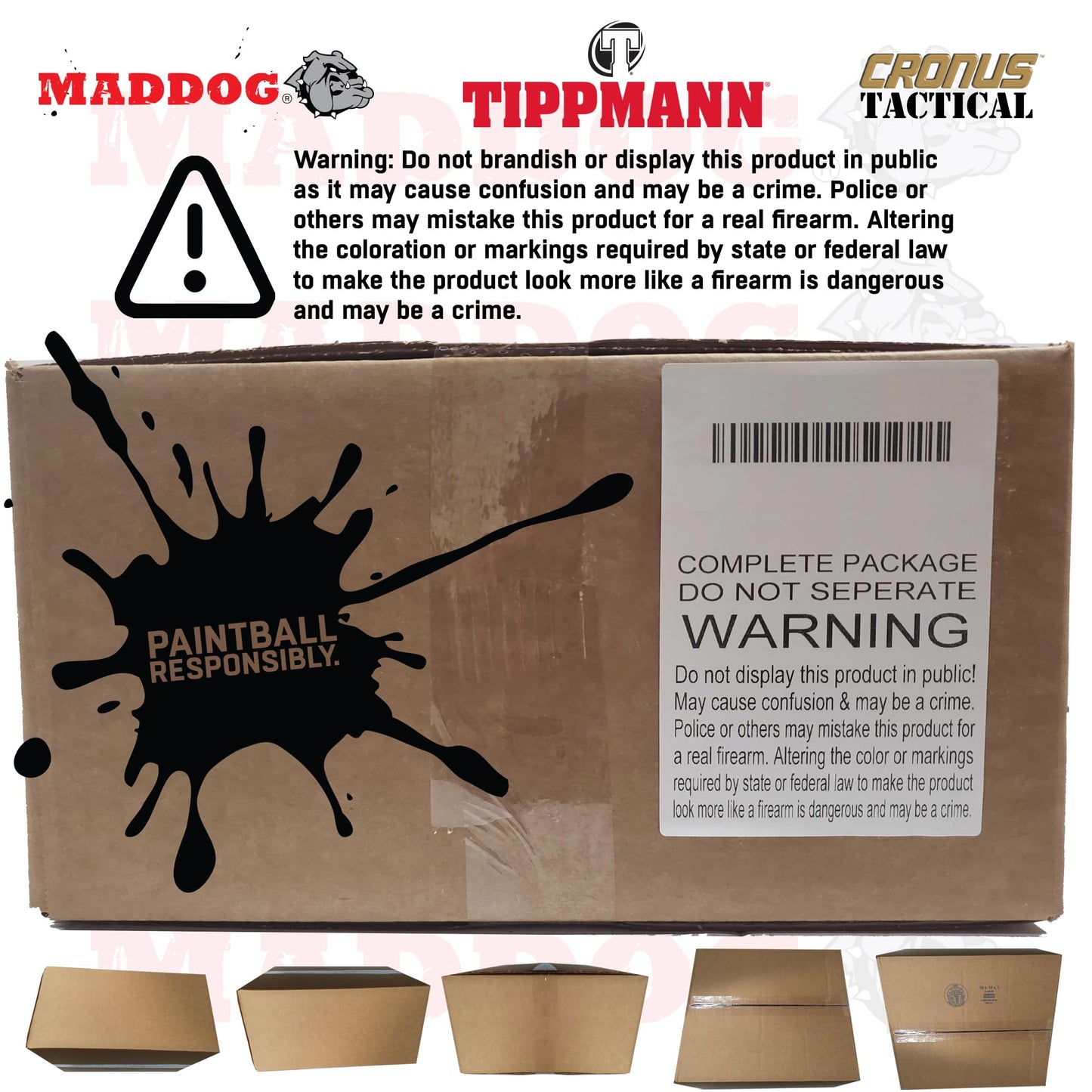Maddog Tippmann Cronus Tactical Paintball Gun Marker and Bronze CO2 Accessory Starter Package | Comes with Marker, Anti-Fog Mask, Hopper, & 20oz CO2 Tank - Black/Tan