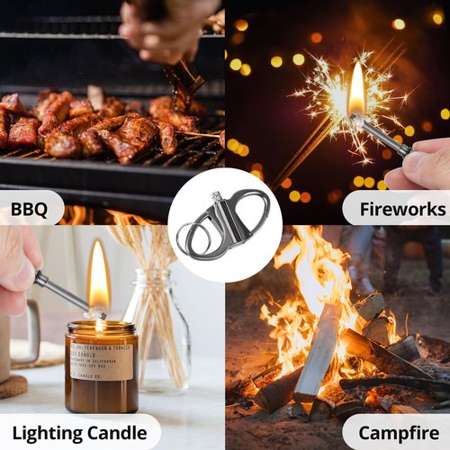 CHOICEDC Keychain Lighter, Permanent Match Infinity Lighter, Reusable Waterproof Forever Matches Lighters, Metal EDC Emergency Flint Fire Starter, Survival Kit Gifts for Men Women Outdoor Camping