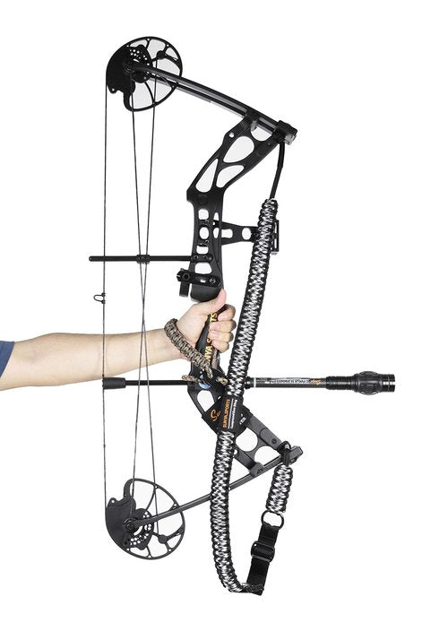 SUNYA Archery Bow Wrist Sling Leather Yoke, Mount Bracket. Genuine No Split Bull-Hide One Piece Cut Leather, with Nickel Plating Brass Grommet - Larger and No Fillers, Fit for Most Bow Stabilizers.