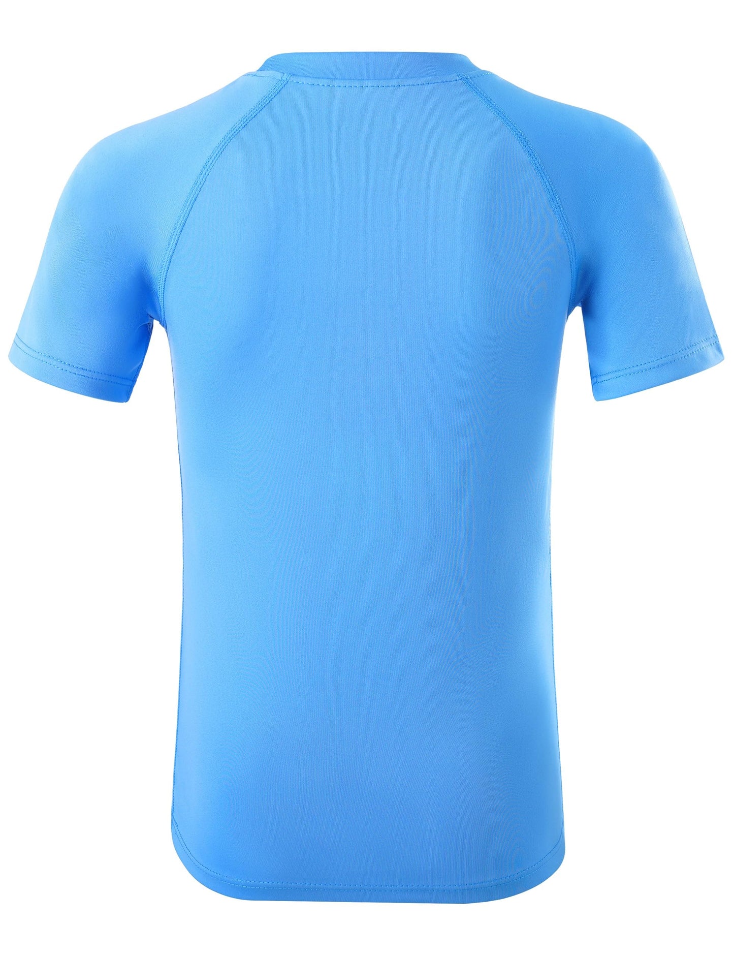 DRONIRING Boys Rash Guard Swim Shirt, UPF 50+ Sun Protection Short Sleeve Rashguard, Kids Quick Dry Beach Surfing Water Shirt
