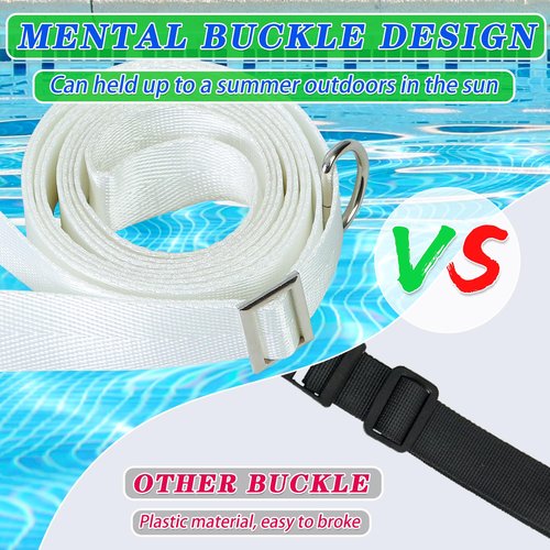 WUBOECE Pool Volleyball Net Replacement 15X3 Ft Extended Length 15Ft-26Ft Adjustable with Heavy Duty Steel Buckle Upgraded Waterproof & Durable Nylon Straps for Swimming (Net Only)
