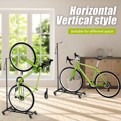 Sttoraboks Vertical Bike Parking Stand - Adjustable Height for 29" Wheels, Space-Saving & Freestanding Bike Rack for MTB/Road Bikes,No-Drill Installation Indoor Bike Storage for Apartments & Garages