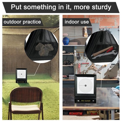 BB Gun & Airsoft Targets by Guyuyii - Portable Target Stand with BB Catcher - Great for Backyard and Indoor Practice - 10/60 PCS Targets Included