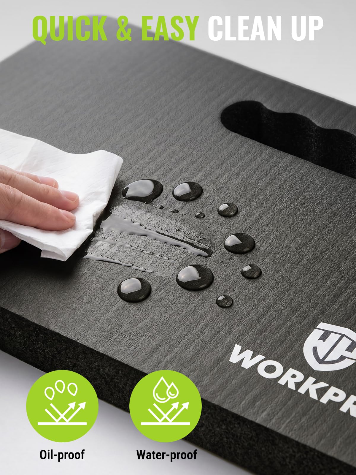 WORKPRO Extra Thick Kneeling Pad, 2 Pack, 17.5 x 11 x 1.5 in, Black