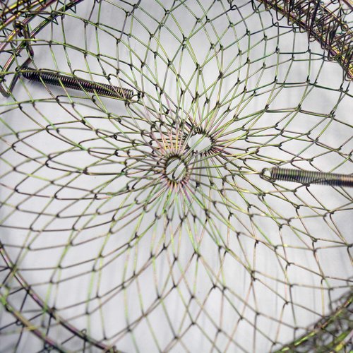 OperSeven Metal Rustproof Collapsible Fish Basket - Robust and Easy to Use Net Cage for Live Fish