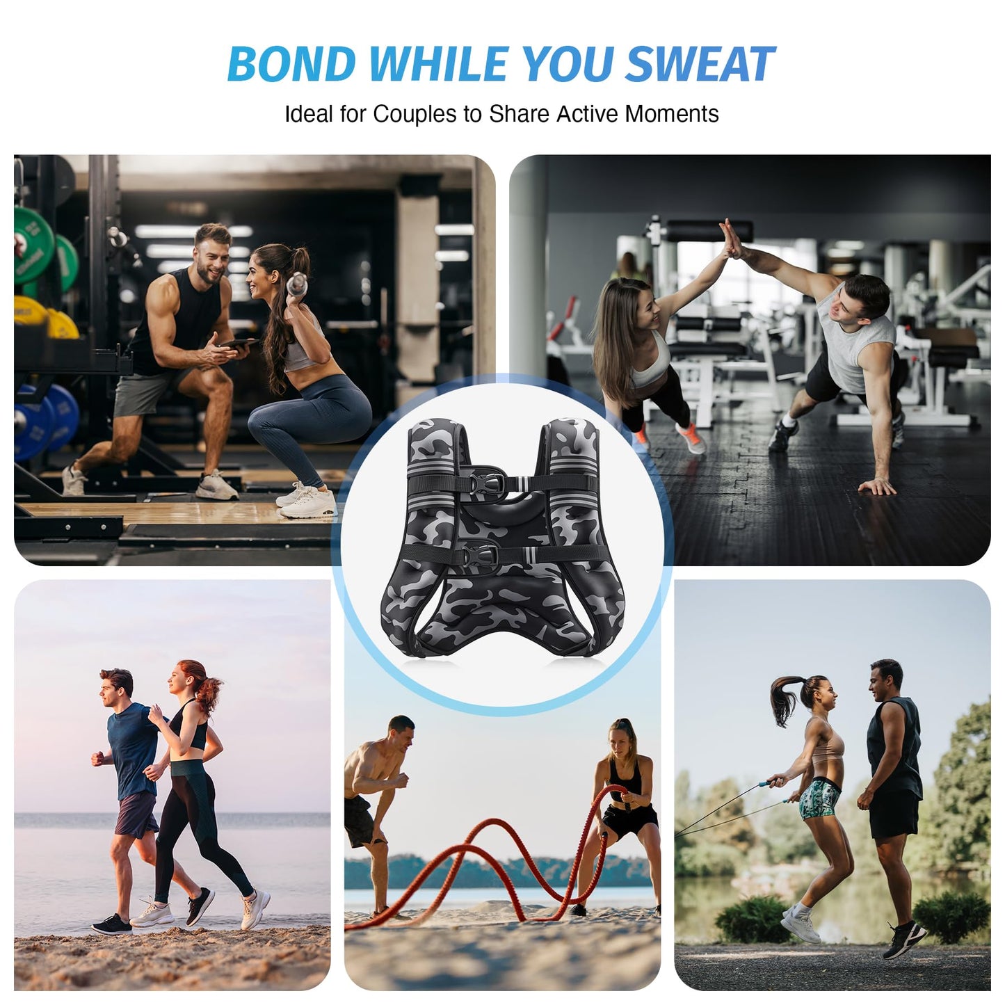 ZELUS Weighted Vest, 6lb/8lb/12lb/16lb/20lb/25lb/30lb Weight Vest for Men Women with Storage Pocket Reflective Strips for Workout Strength Training Running Muscle Building, Black Camo (25 lb)