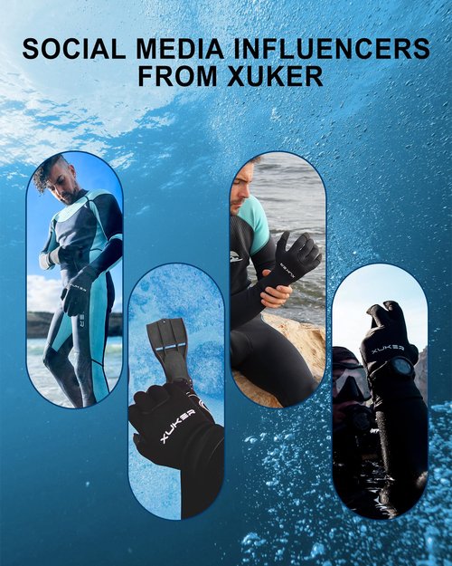XUKER Neoprene Gloves Men Women, 3mm Camouflage Patterned Winter Wetsuit Gloves Keep Warm for Scuba Diving Surfing Swimming Fishing Water Sports