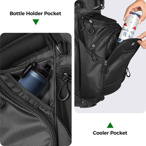 Findway 14 Way Golf Stand Bag, Lightweight Golf Bag with Stand for Men Women, Golf Club Carry Bag with Dual Strap, Full Length Dividers, Multiple Pockets, Golf Ball Holder