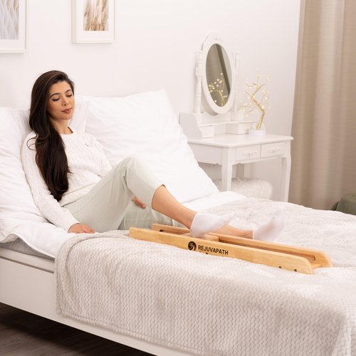 RejuvaPath Knee & Hip Rehab Glider – Physiotherapy Equipment for Stroke Rehab, Recovery Aids, Slide Board for Post-Surgery & Injury – Lightweight Oak Design, Improves Mobility & Circulation