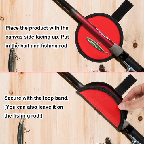 BOXOB 6pcs Fishing Lure Covers, 3.94 Inch Fishing Hook Covers Fish Pole Sleeve Fish Bait Gloves Protectors Lure Shield Wraps Essential Gear for Fishermen Gift