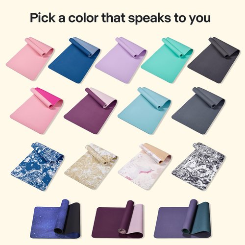 Furrnook Non-Slip TPE Yoga Mat for Women & Men, 72"x24" Extra-Long Pilates Mats for Hot Yoga, HIIT, Floor Workouts, Lightweight Eco-Friendly Fitness Mat with Dual Grip (Pink)