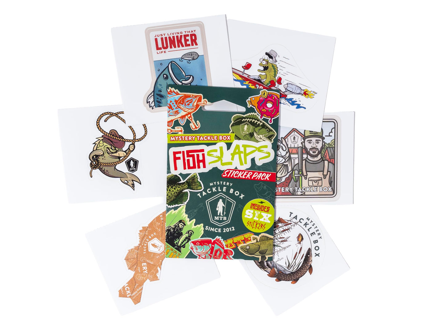 Catch Co Mystery Tackle Box Fish Slaps Decal Kit - 6 Fishing Stickers