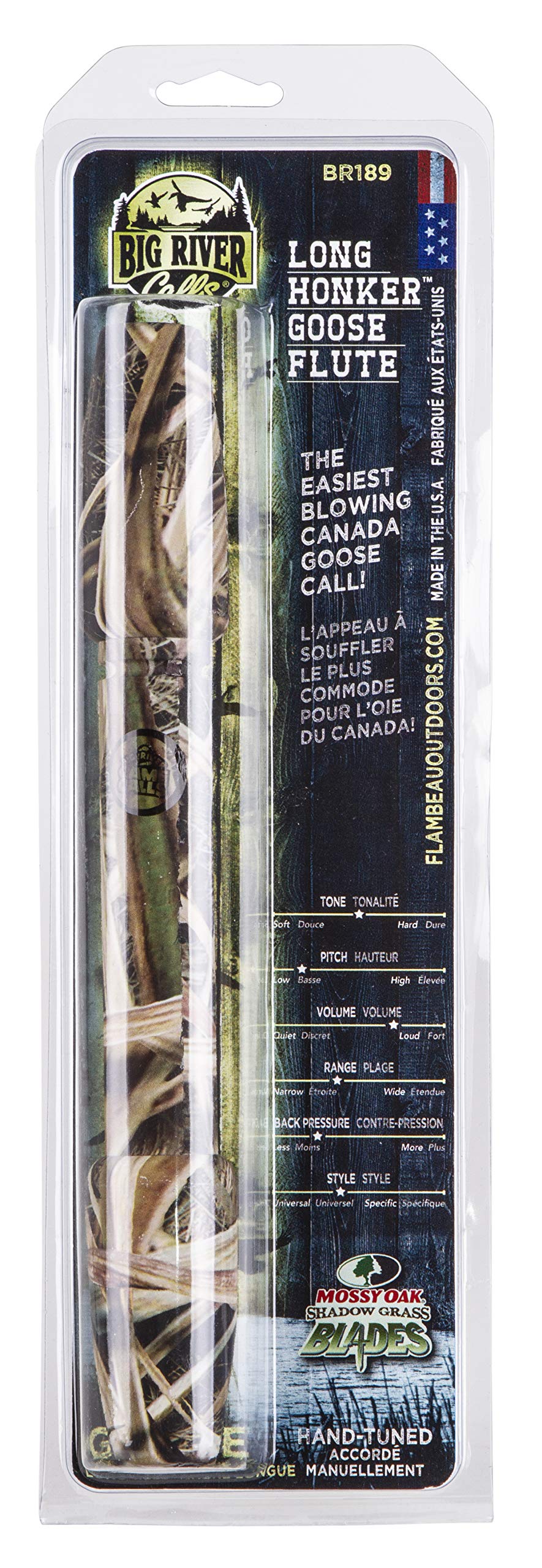 Flambeau Outdoors Big River Long Honker Goose Flute Call, Mossy Oak Camo