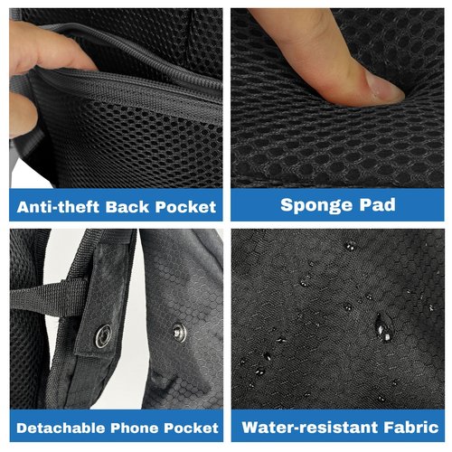 DEVONWIDE Lightweight Hydration Backpack 2L Water Bladder Pack - Black | Water Backpack for Running, Cycling, Hiking | Anti-Theft, Reflective, with Phone Holder & Trekking Pole Loops