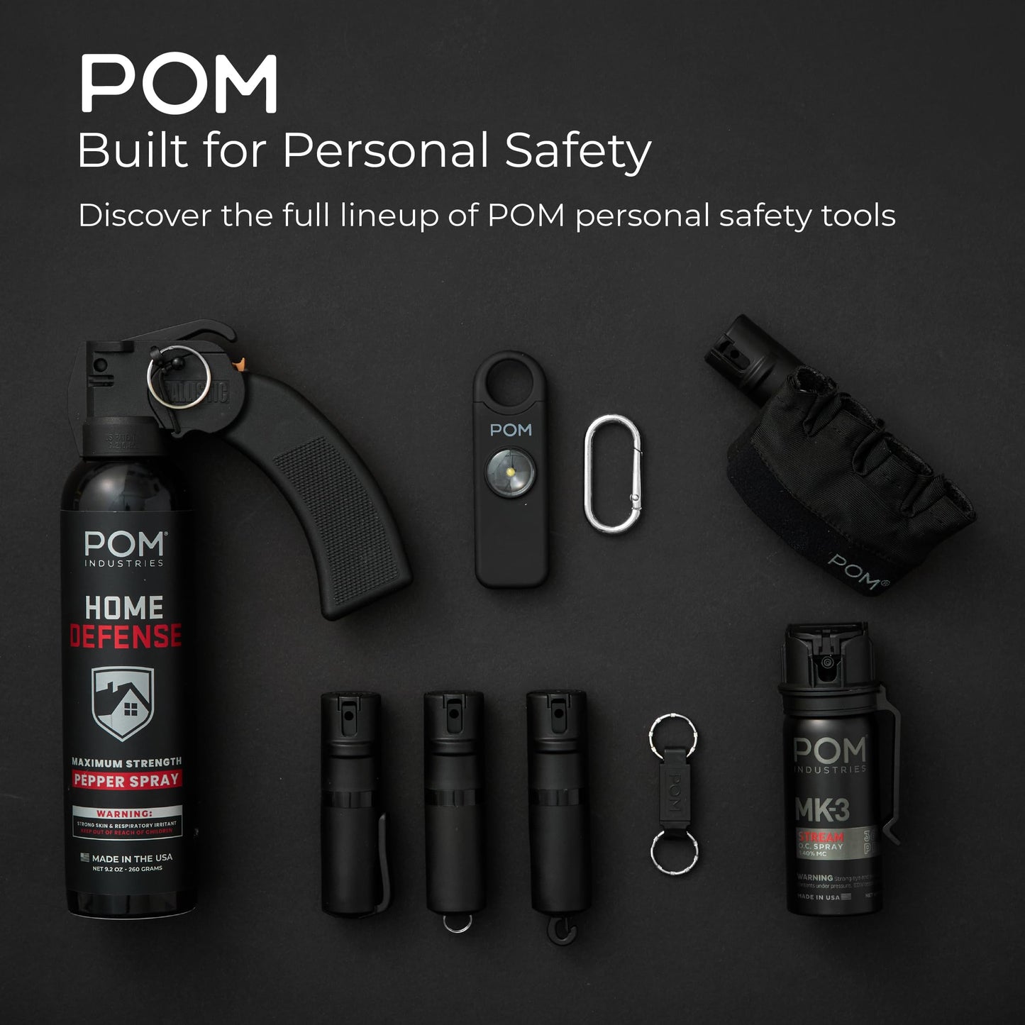 POM Premium Pepper Spray Keychain, Quick Release Access Flip Top Safety, Police Grade OC Formula with UV Marking Dye, 25 Precision Bursts, 10 Foot Effective Range, Made in USA