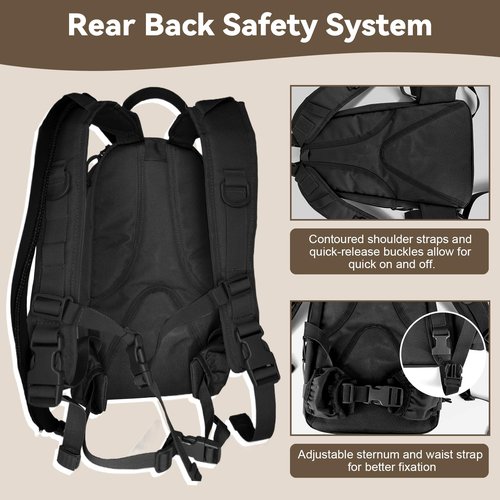 Hannibal Tactical Hydration Pack, 10L Water Backpack with 2.5L Water Bladder, MOLLE System for Outdoor Hiking, Biking, Running, Black