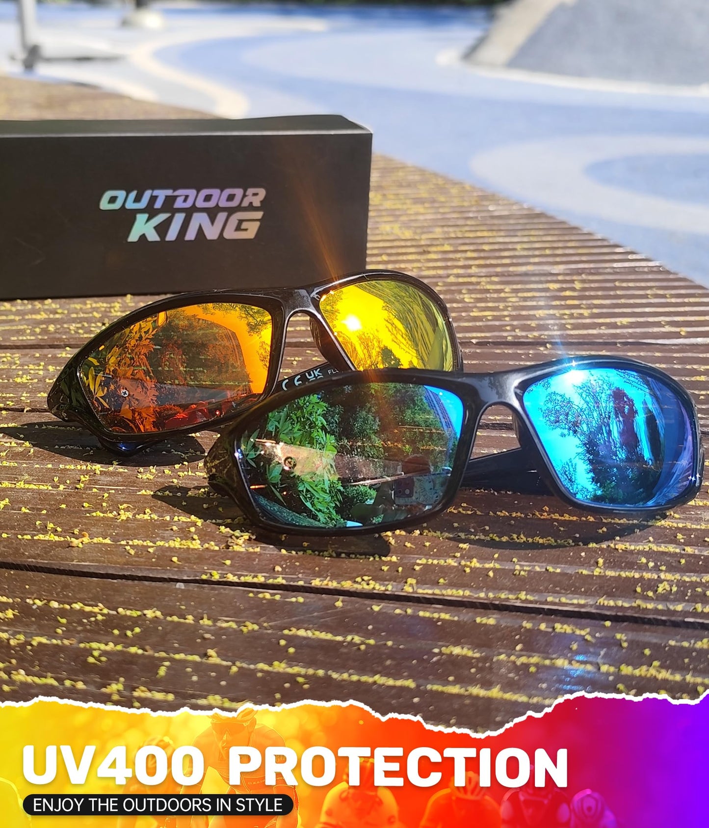 OUTDOORKING Stylish Men Sunglasses Polarized Sunglasses for Women, UV400 Protection glasses for Running Cycling 3-Pack