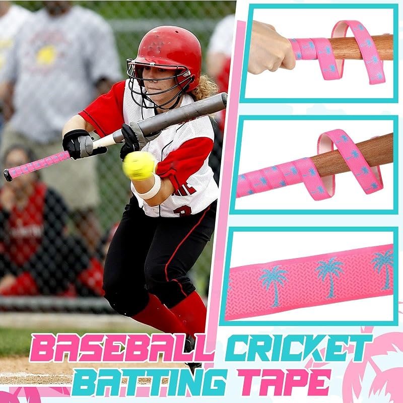 Pushglossy Pink Palms Bat Grip Tape - 1.5mm Non-Slip Baseball/Softball Grip