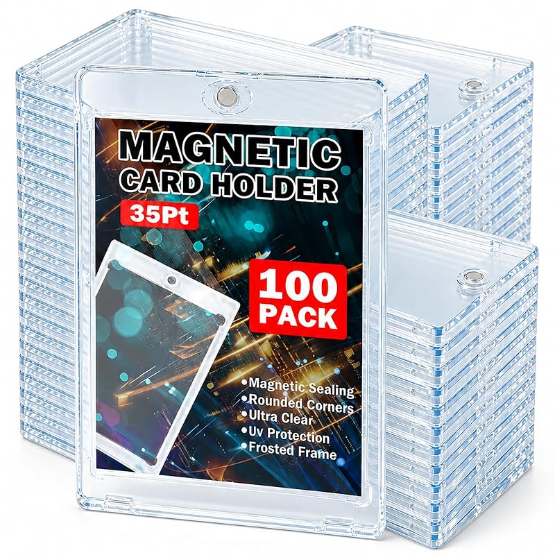 100ct Magnetic Card Holder for Trading Cards - 35pt, 2.52 x 3.52 Inner, 4.33 x 2.87 Outer, Ultra-Transparent Display - Variation: 100 Pieces