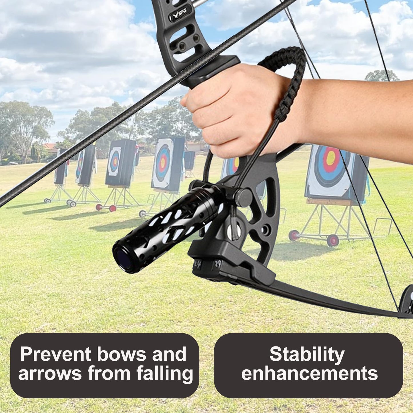 KURUGEILI Archery Bow Sling Adjustable Wrist Sling Strap Braided Bow Sling for Compound Bow Hunting Shooting