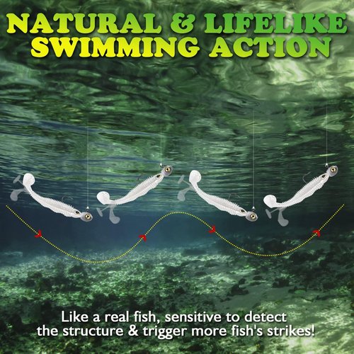 LUCKYFISHING Swimbait Jig Head 15Pcs Freshwater Saltwater Jig Heads for Bass Walleye Trout Fishing Gifts for Men 1/2oz Natural Color