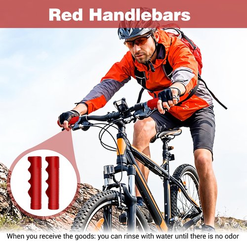 Handlebar Grips Compatible with Radio Flyer Tricycle, 3/4 Inch Bicycle Grip, Kids Non-Slip-Bicycle Handlebar Grips, 1 Pair Red Tricycle HandlebarGrips