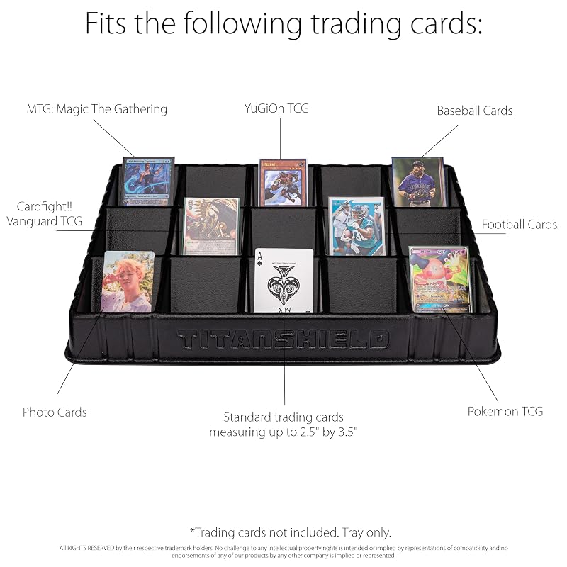 TitanShield 15-Cell Card Sorting Tray - Stackable Heavy Duty Sleeved Cards Only