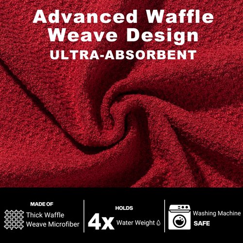 VIGLORY Magnetic Golf Towel - Exclusive Cleaning Pocket–18"x18"–Strong Magnet for Golf Cart or Clubs, Spot-Clean Design, Ultra Absorbent Waffle Microfiber–Golf Accessories & Gift for Men(Black)