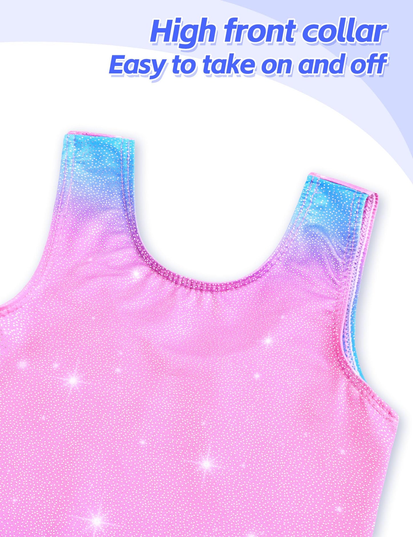 Alikhonf Leotards for Girls Gymnastics Toddler Leotard Gymnastics Size 2t 3t Blue Pink Stars Biketard with Shorts