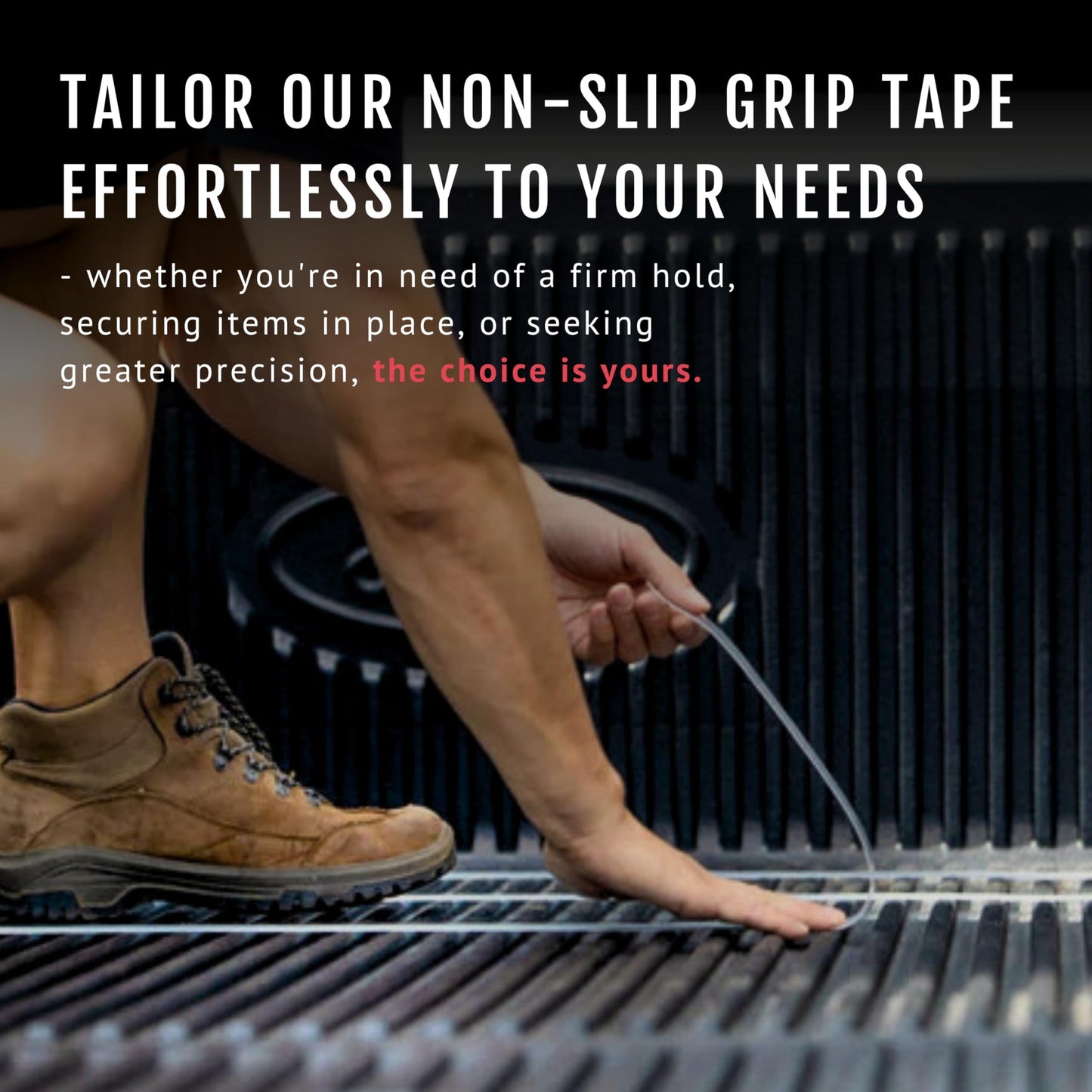 CATTONGUE GRIPS Non-Abrasive Grip Tape Roll - 1” Wide Heavy-Duty, Waterproof Anti-Slip Tape for Wrapping Tools, Grab Bars, Gym Equipment & More - Indoor & Outdoor Non-Skid Solution (Black, 10ft)