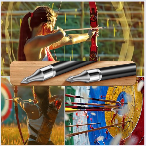 Cheimaxy 12Pcs 100 Grain Field Tips, High Precision Field Arrow Tips, Screw-in Archery Arrow Points for Compound Bow, Available for Archery Field and Hunting Arrow Target Practice