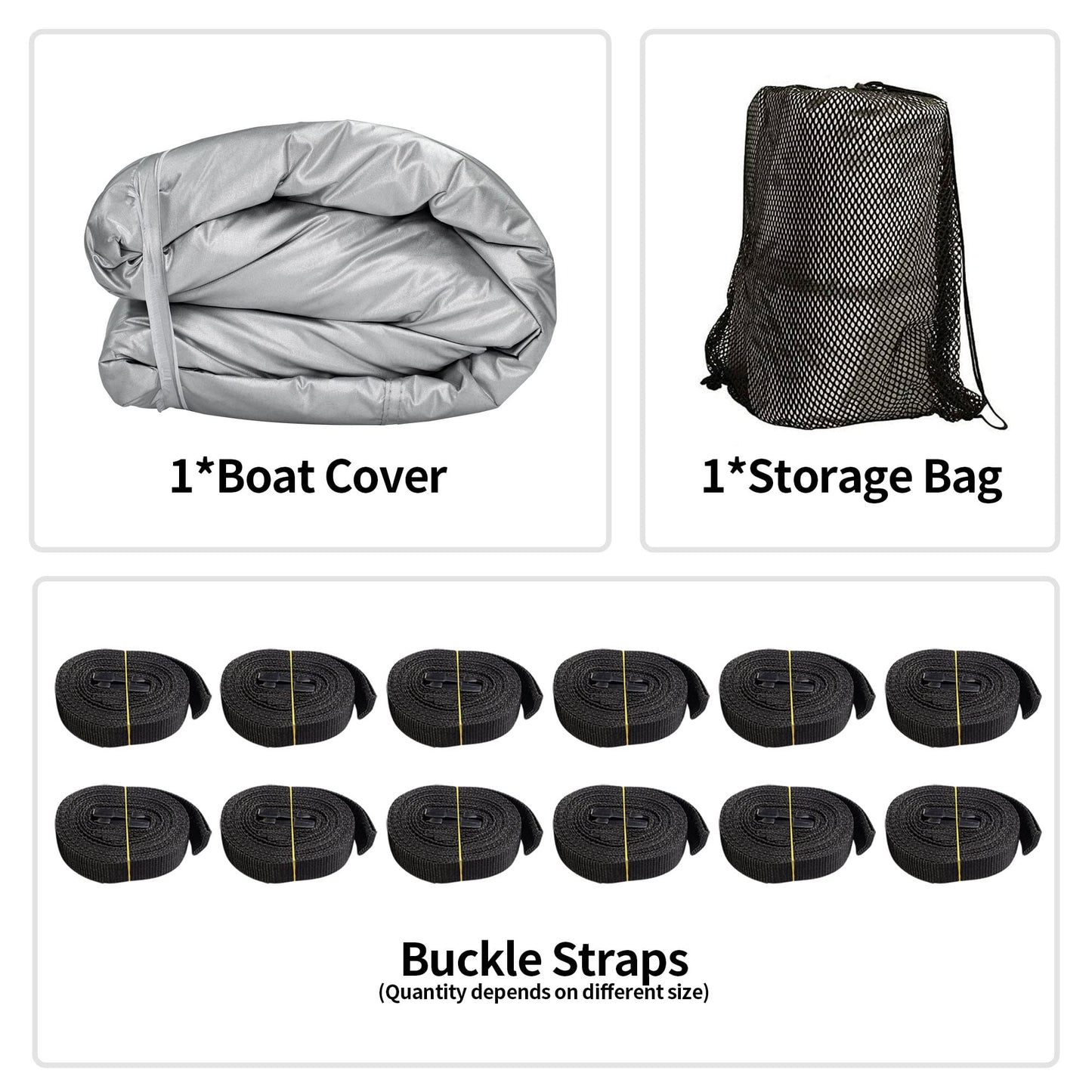 iCOVER Trailerable Boat Cover- 17'-19' Heavy Duty Waterproof Tarp Covers with Storage Bag, Fits V-Hull, Fish&Ski, Pro-Style, Fishing, Runabout, Bass Boats, up to 17ft-19ft Long X 96" Wide