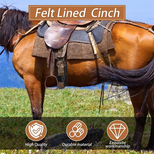 Eccliy 32 Inch Equine Horse Cinch Elastic Saddle Cinch Girth with Buckle for Western Horse Riding Supplies