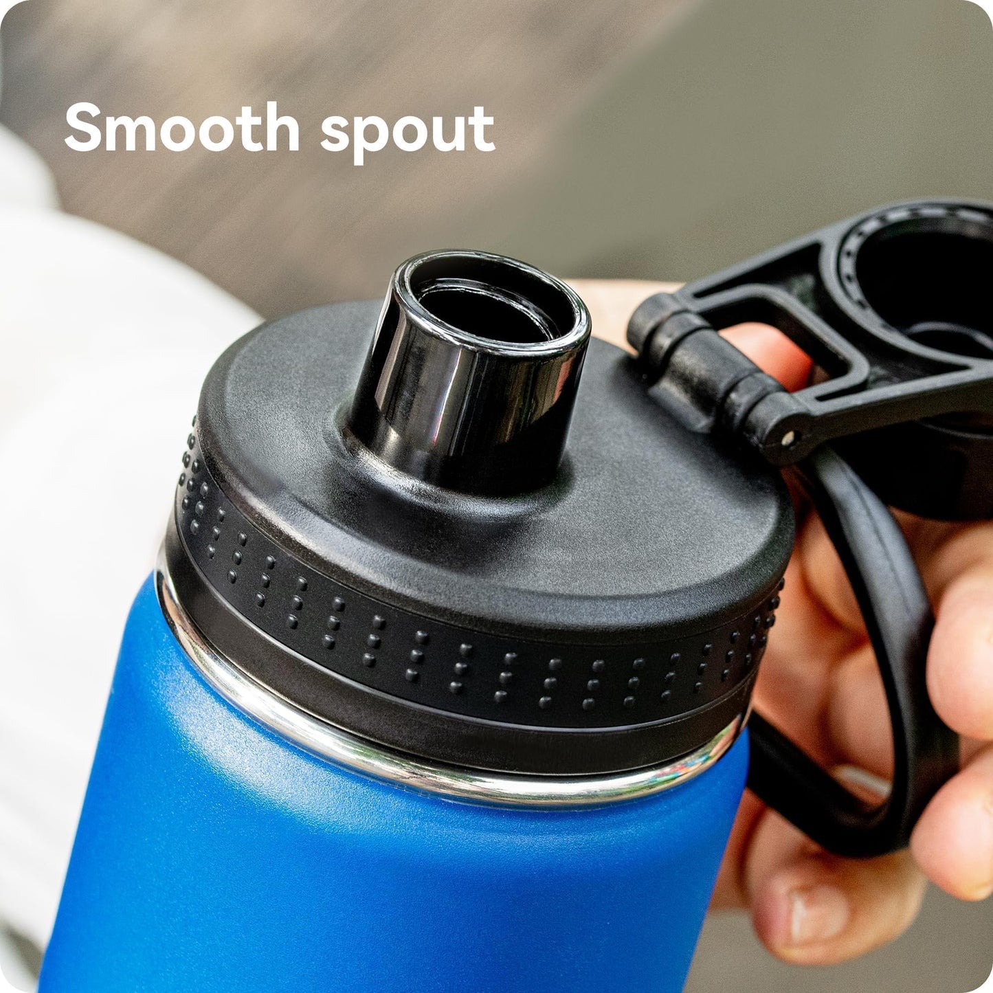Prurex Spout Lid Replacement for Thermoflask, Takeya, Simple Modern, IRON °FLASK - Wide Mouth 12/16/18/22/32/40/64oz Water Bottles | BPA-Free Leakproof Sport Cap with Handle (2.28" Diameter 1 pack)
