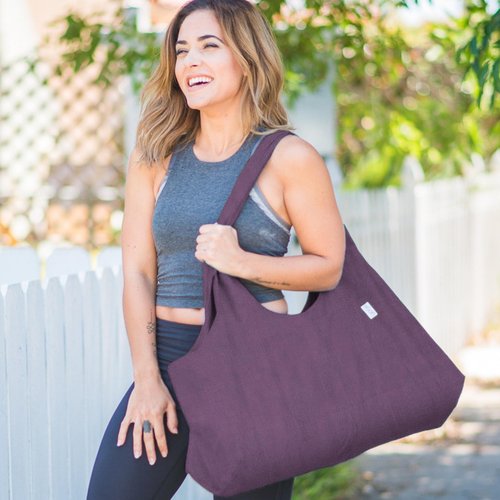 Yogiii Yoga Mat Bag | The ORIGINAL YogiiiTotePRO | Large Yoga Mat Bag or Yoga Mat Carrier with Side Pocket | Yoga Bag Fits Most Size Mats (Imperial Purple)