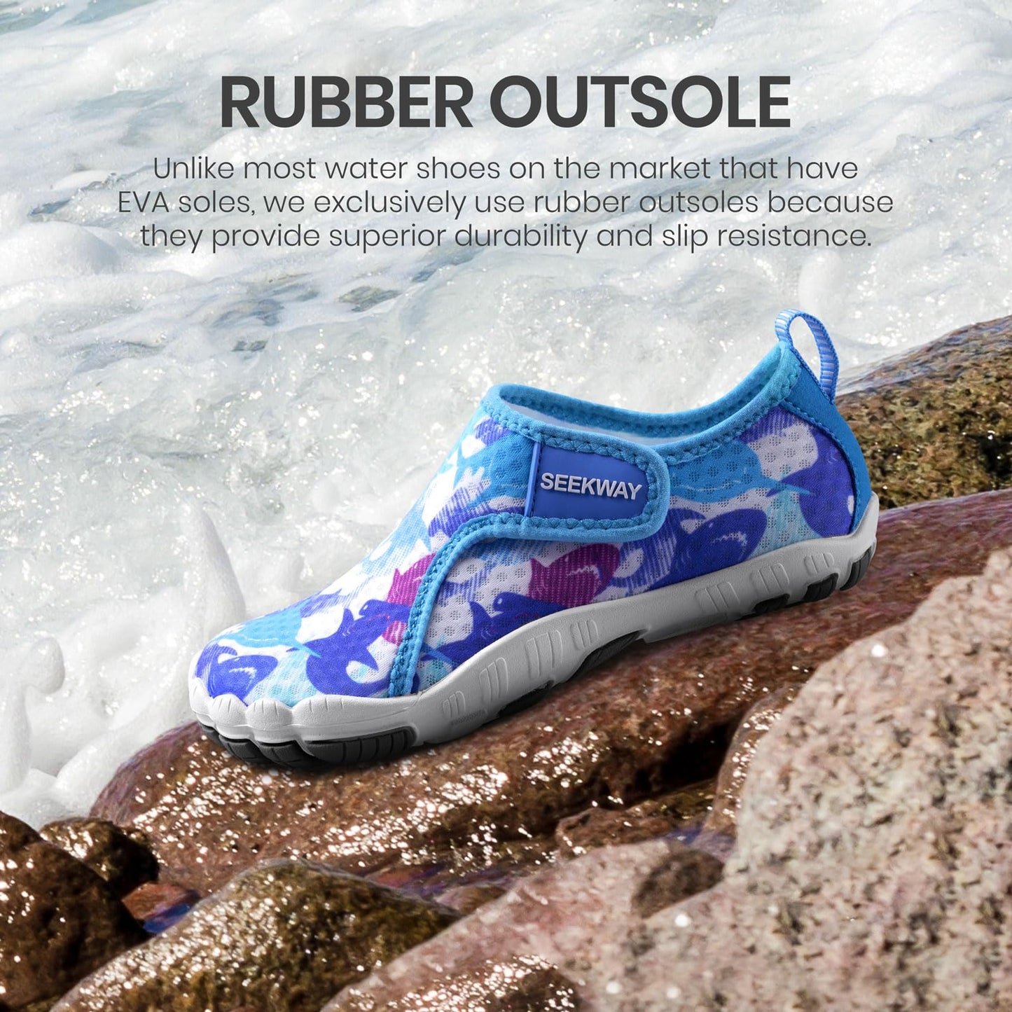 SEEKWAY Barefoot Water Shoes for Kids - Wide Toe Box and Quick-Dry Sand Shoes Toddler for Hiking Swim Beach Pool Kayak Sport Accessories, Camping Essentials Non-Slip for Boys Girls Sizes