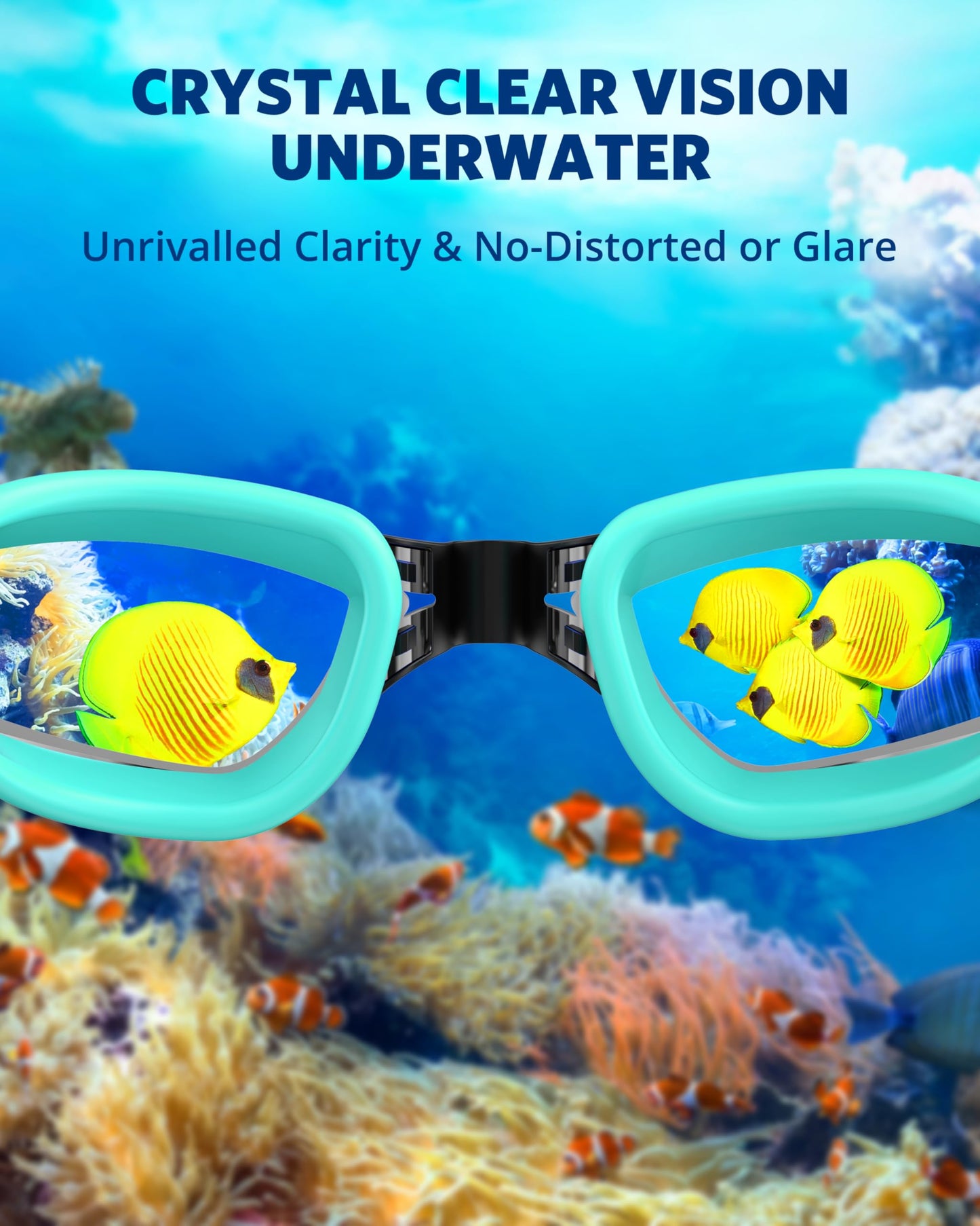 Aegend Swim Goggles, 2 Pack Swimming Goggles No Leaking Adult Men Women Youth, Raspberry-red White & Light-blue Silver