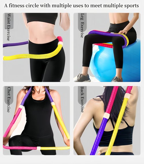TJHNMNC Weighted Soft Spring Hula Hoop for Adults – 3.5lb Foldable Fitness Hoop, Waist-Friendly Design, Portable Slimming Exercise Equipment for Home and Travel (Yellow)