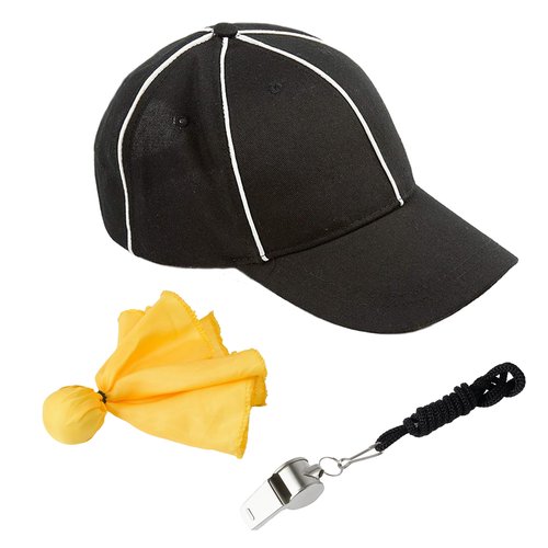 Murray Sporting Goods Referee Accessory Bundle Kit - Referee Halloween Costume Accessories Bundle Hat, Flag & Whistle