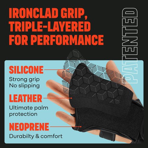 MAVA Open Gym Gloves for Women & Men | Padded Weight Lifting with Wrist Support for Comfort, Protection | Strong-Grip Fingerless Workout | Multi-Use, Anti-Sweat Gym Accessories(Black L)
