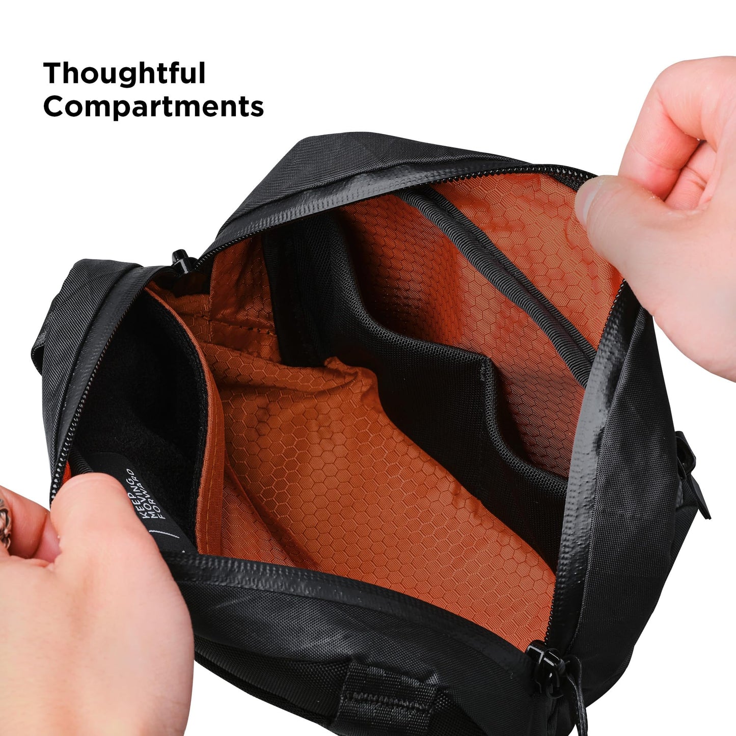 ALPAKA Go Sling Nano 1.6L Compact Camera Sling Bag for Men - Small EDC Crossbody Bags for Point & Shoot Cameras - Weatherproof Shoulder Bag with Detachable Strap (8.6"x5.3"x3.2") - Black X-Pac VX21
