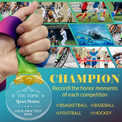 Custom Medals for Awards Personalized Engraved Crystal Medal with Text Name MVP Metal Award Medals-Winner Gold Prizes with Neck Ribbons for Sports Competitions Participation Contests Academic Students