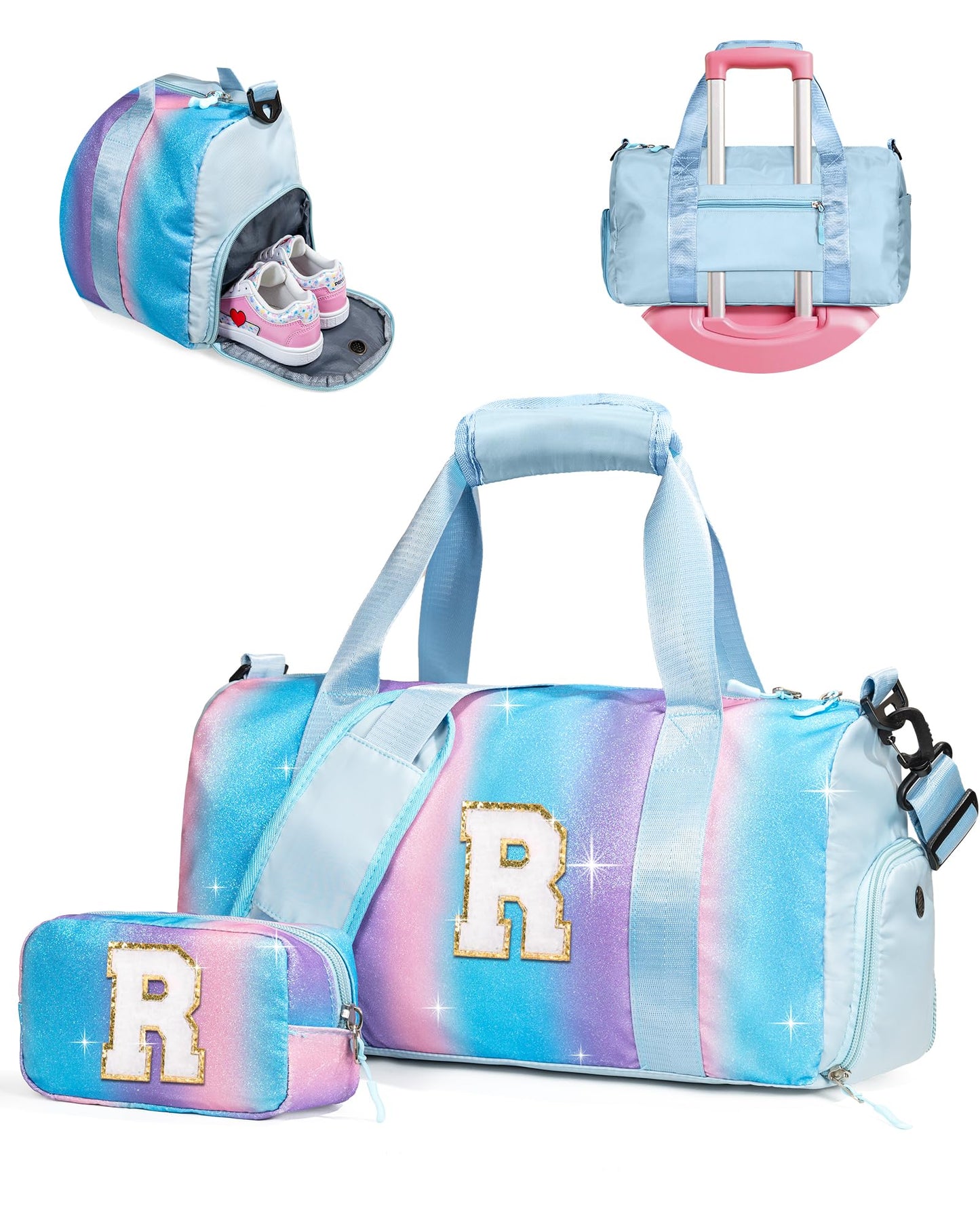 Vogewood Dance Bag for Girls-Gym Bag with Shoe Compartment-Kids Girls Gifts