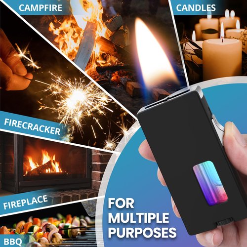 Cool Lighters for Men, Butane Refillable Lighter, Vintage Lighters with Unique Shake Ignition, Visible Gas Tank, Adjustable Wide Flat Soft Flame Lighter, Novelty Gifts Idea for Men Women, No Fuel