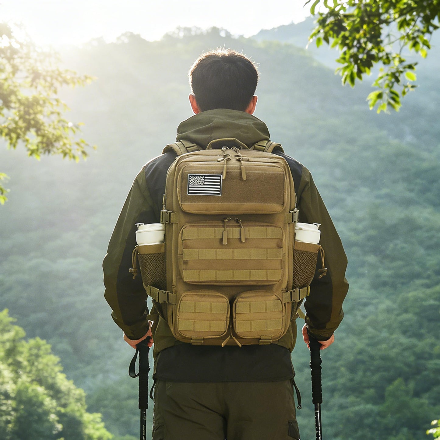 MoonWang 55L Tactical Backpack Heavy Duty Military Rucksack Molle Backpack 3 Day Assault Pack for Work Outdoors