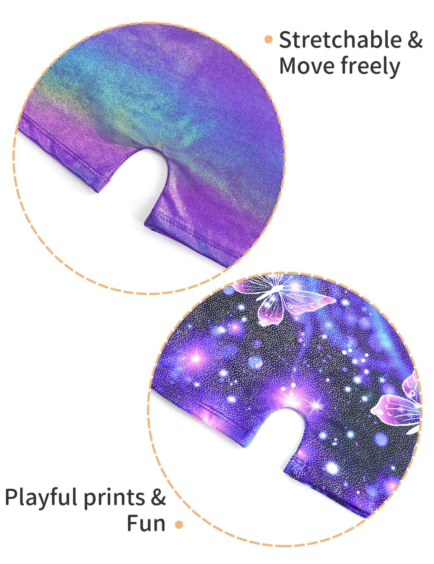 Nokecina Leotard for Girls Gymnastics 2 Packs Size 3t 4t Shiny Purple Butterfly Kids Tumbling Bodysuits
