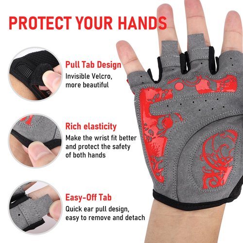 vtgrf Men’s Cycling and MTB Gloves, with Fingerless Style. Women’s Workout Gloves Too.