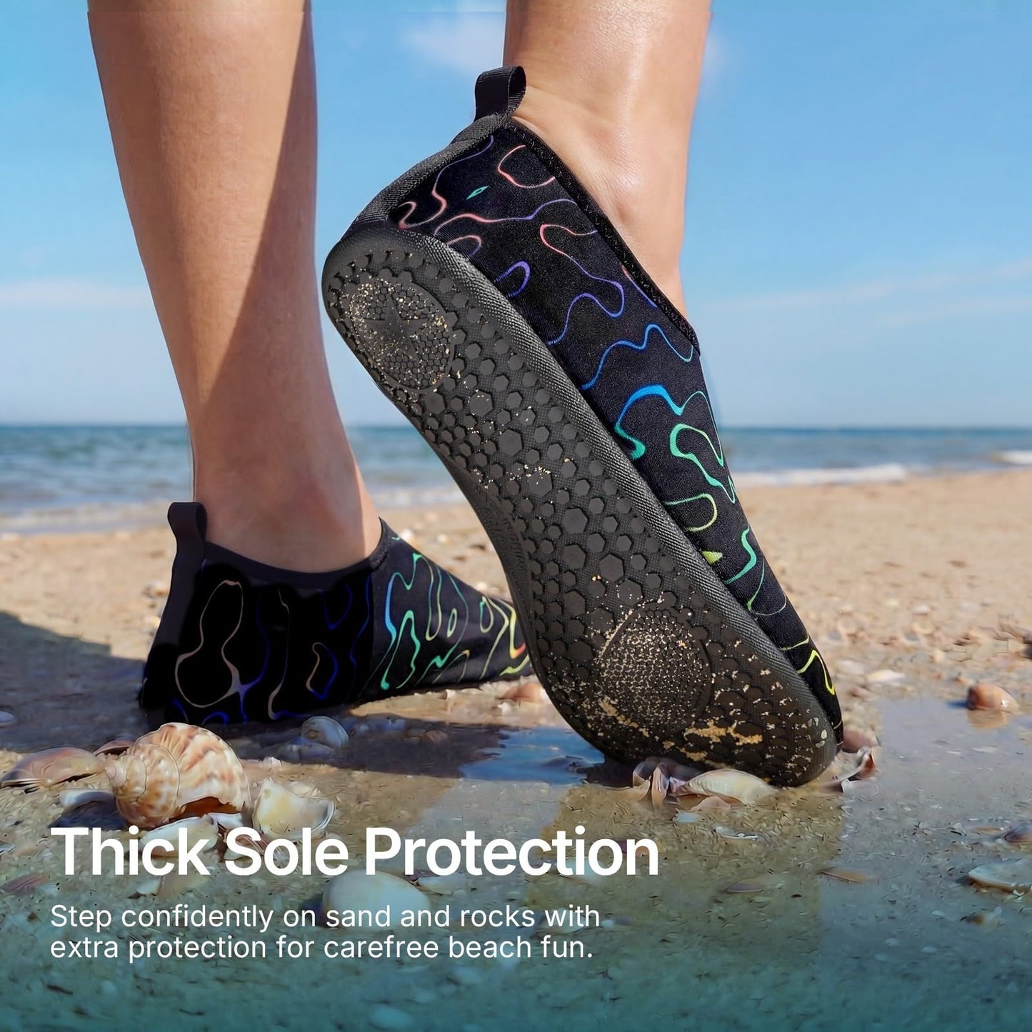Water Shoes for Women Men Quick-Dry Aqua Socks Swim Beach Barefoot Yoga Exercise Wear Sport Accessories Pool Camping Must Haves Adult Youth Size 10-11Women/9-10Men