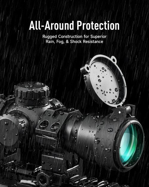 PINTY 1.5-5x32 Crossbow Scope, SFP Optics Scope Crossbow 20-100 Yards Etched Glass Ballistic Reticle, Red Green Illuminated Crossbow Scope for Hunting,with 20mm Scope Rings