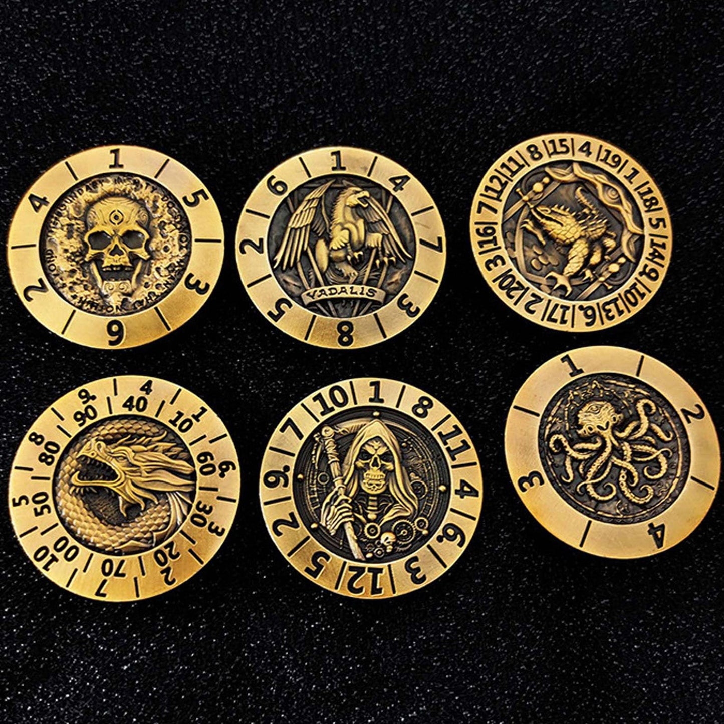 2025 New DND Fidget Spinner Dice 7-in-1 Metal DND Dice Cube 6-Sided Rotating Polyhedral Dice Tabletop RPG Accessory for DMS and Player Best Gifts Unique 3D Mechanical Rotating D&d Dice(Gold)